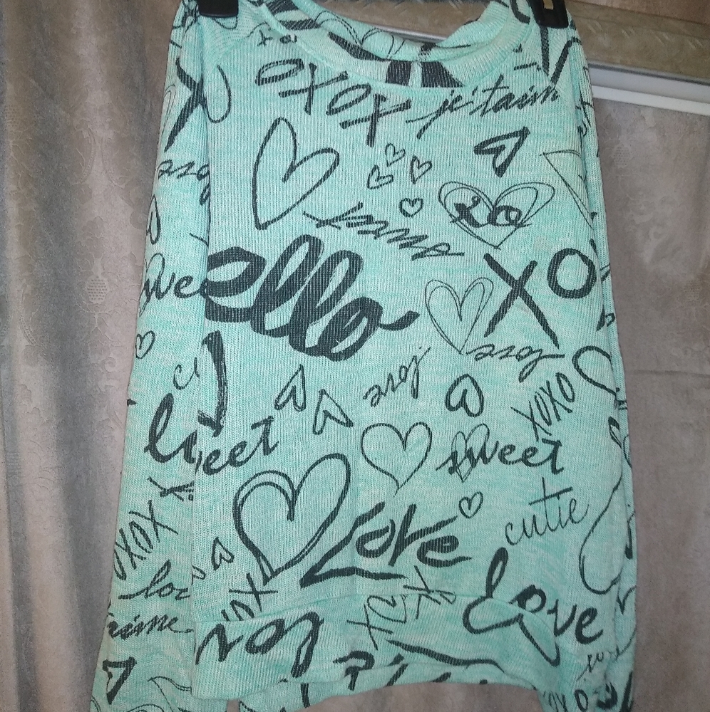 Cute "Love" crop sweater